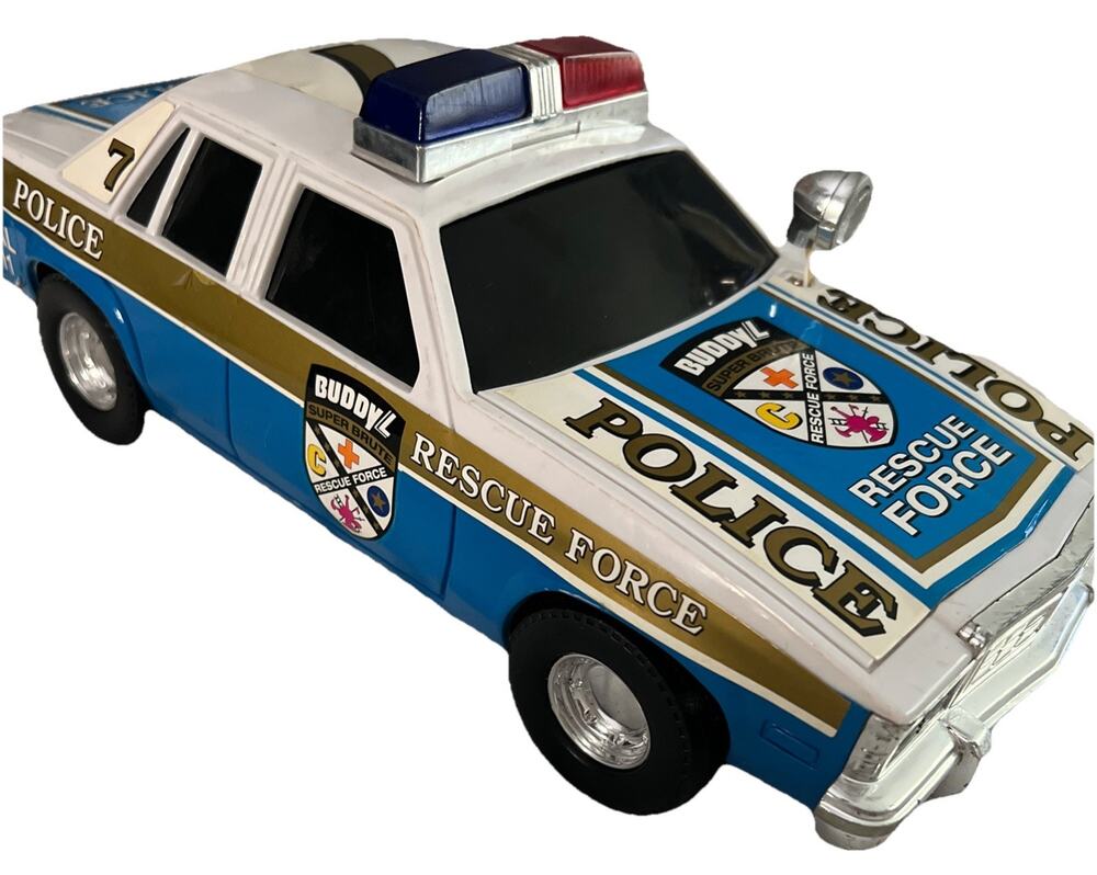 Vintage 1993 Buddy L Rescue Force Police Car Toy Lights Siren Vehicle